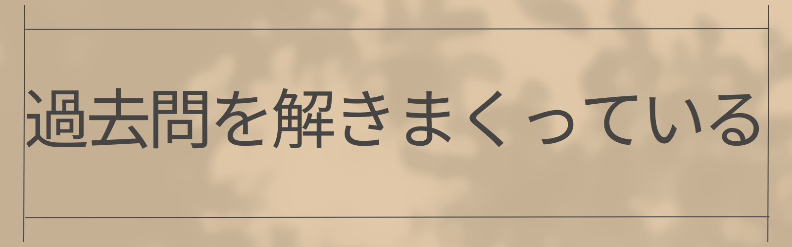 過去問を解きまくっている